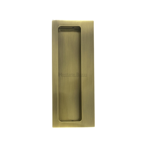 Flush Pull – Swing Door in Antique Brass