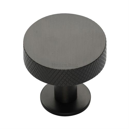 Knurled Disc Cabinet Knob with Rose