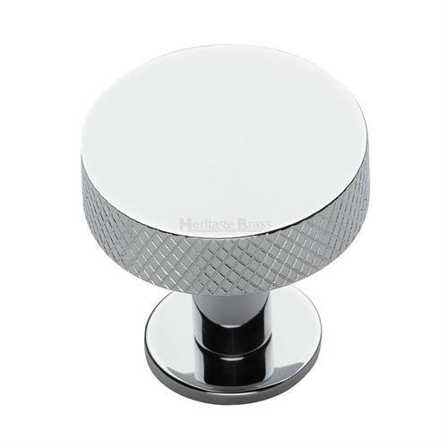 Knurled Disc Cabinet Knob with Rose