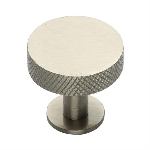 Knurled Disc Cabinet Knob with Rose