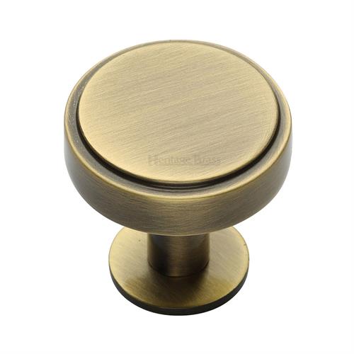 Stepped Disc Cabinet Knob with Rose