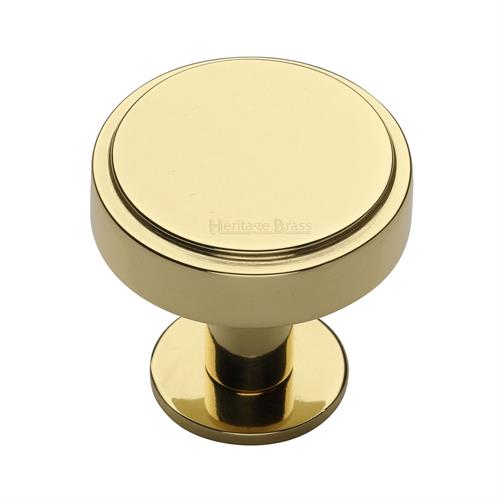 Stepped Disc Cabinet Knob with Rose