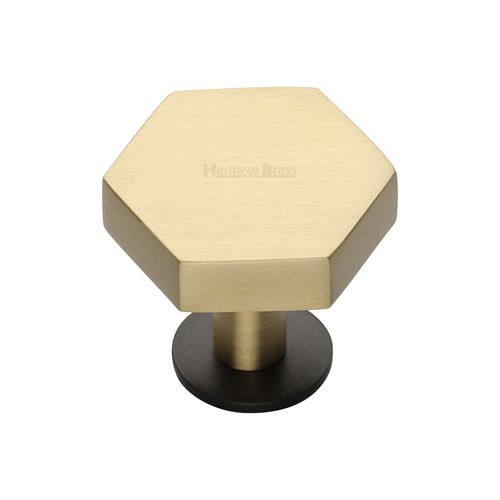 Hexagon Cabinet Knob with Rose