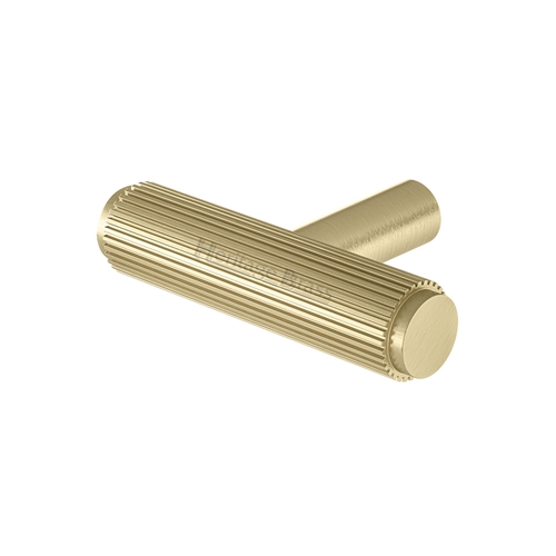 Heritage Brass Cabinet Knob Linear T-Bar Design 45mm in Satin Brass