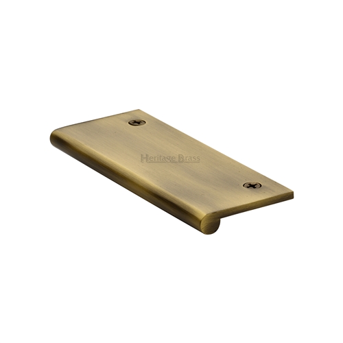 Edge Pull Cabinet Handle in Antique Brass