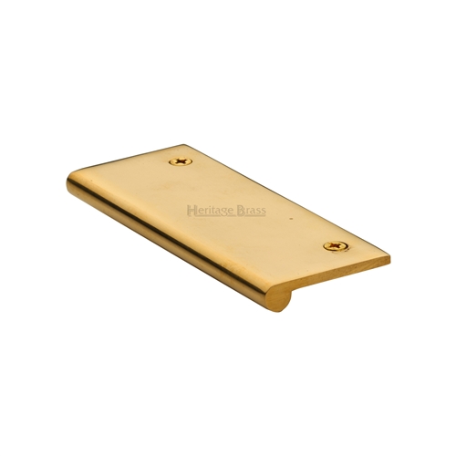 Edge Pull Cabinet Handle in Unlacquered Brass