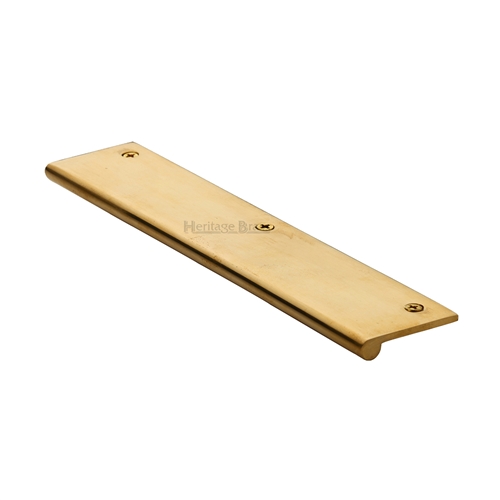 Edge Pull Cabinet Handle in Unlacquered Brass