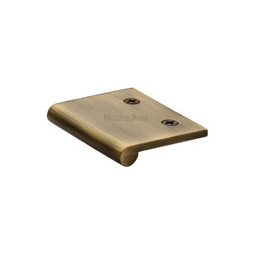 Edge Pull Cabinet Handle in Antique Brass