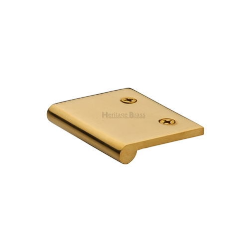 Edge Pull Cabinet Handle in Unlacquered Brass