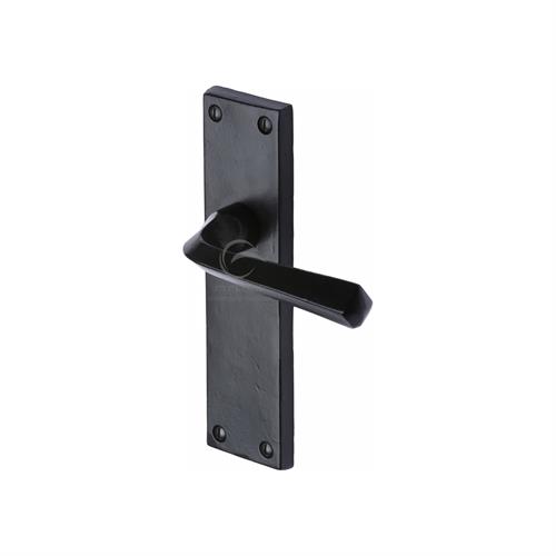Black Iron Bridgnorth Door Handle on Plate
