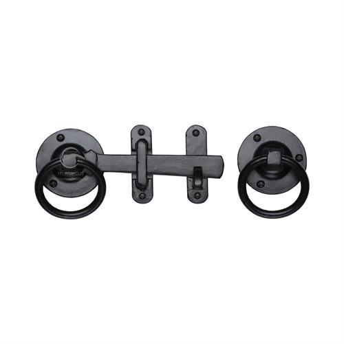 Black Iron Ring Handle Gate Latch