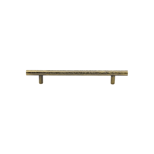 T-Bar Cabinet Pull Hammered Design in Antique Brass