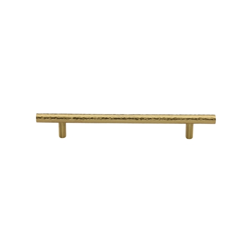 T-Bar Cabinet Pull Hammered Design in Satin Brass