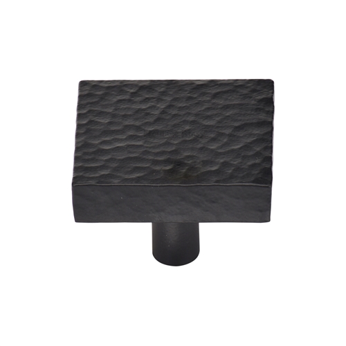 Heritage Brass Cabinet Knob Hammered Square Design