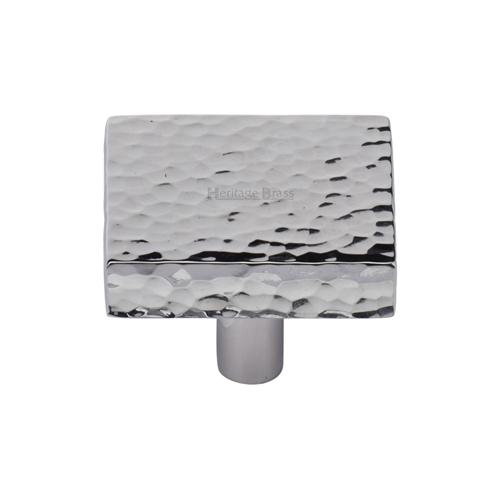 Heritage Brass Cabinet Knob Hammered Square Design