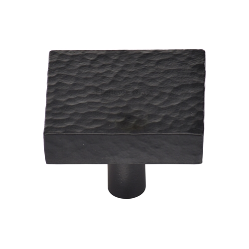 Heritage Brass Cabinet Knob Hammered Square Design