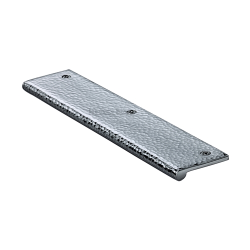Edge Pull Cabinet Handle Hammered Design - 38mm Width in Polished Chrome