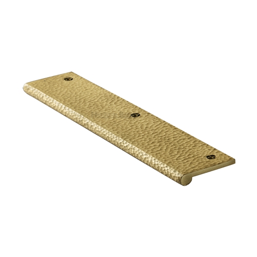 Edge Pull Cabinet Handle Hammered Design - 38mm Width in Satin Brass
