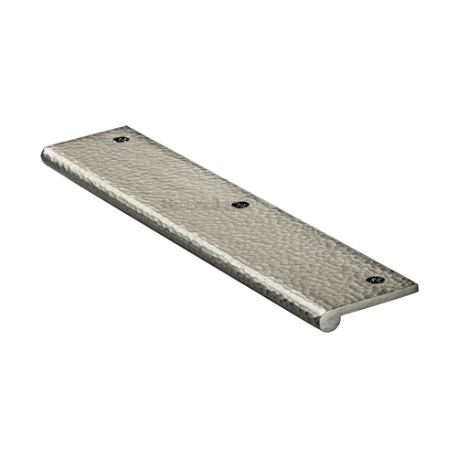 Edge Pull Cabinet Handle Hammered Design - 38mm Width in Satin Nickel
