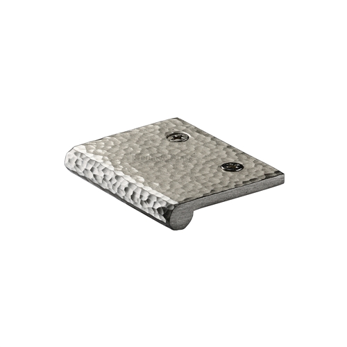 Edge Pull Cabinet Handle Hammered Design - 38mm Width in Satin Nickel