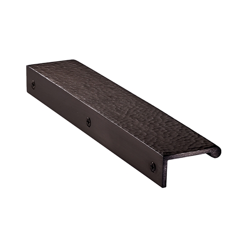 Edge Pull Cabinet Handle Hammered Design - 40mm Width in Matt Bronze