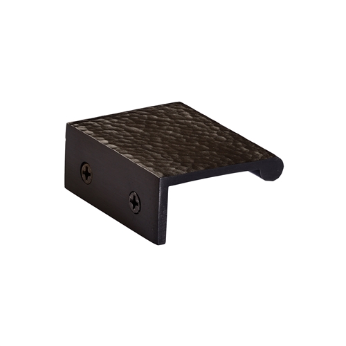 Edge Pull Cabinet Handle Hammered Design - 40mm Width in Matt Bronze
