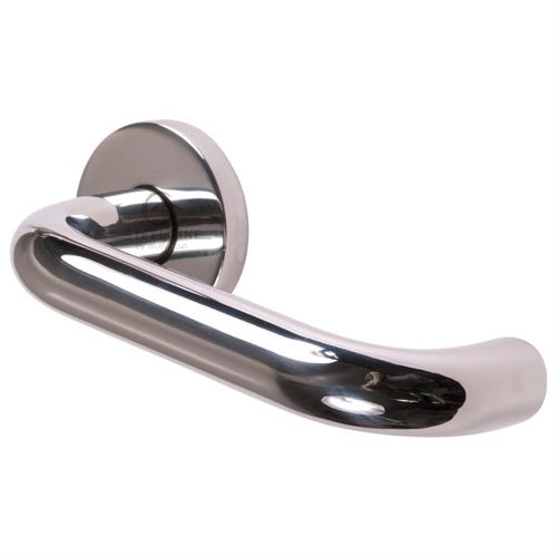 Tubular Door Handle on Round Rose