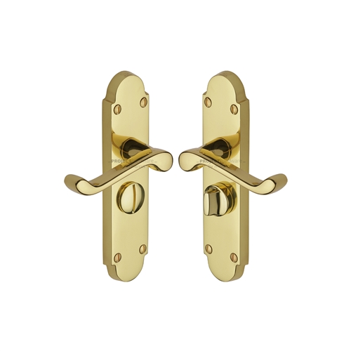 Milton Short Door Handle on Plate in Polished Brass