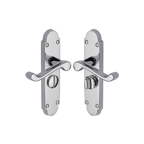 Milton Short Door Handle on Plate in Polished Chrome