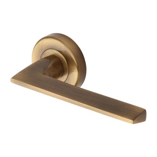 Pyramid Door Handle on Round Rose