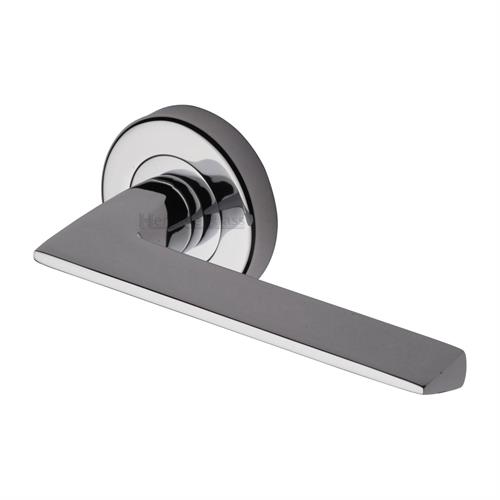 Pyramid Door Handle on Round Rose