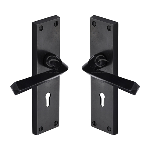 Rustic Bronze Door Handle on Plate Bridgnorth Design