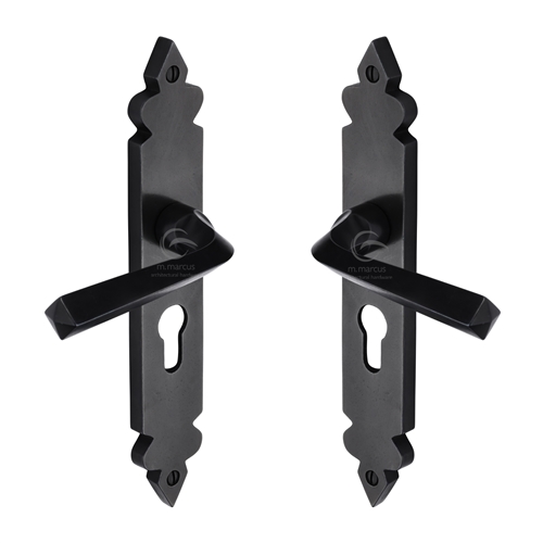 Rustic Bronze Door Handle on Plate Ironbridge Design