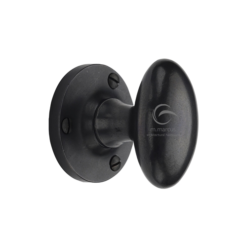 Rustic Bronze Mortice Knob on Rose Knowle Design