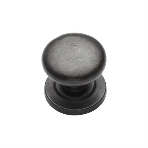 Rustic Bronze Round Cabinet Knob on Rose