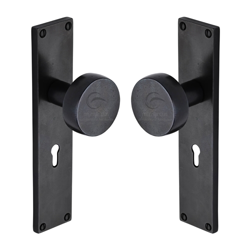 Rustic Bronze Olympic Mortice Knob on Plate