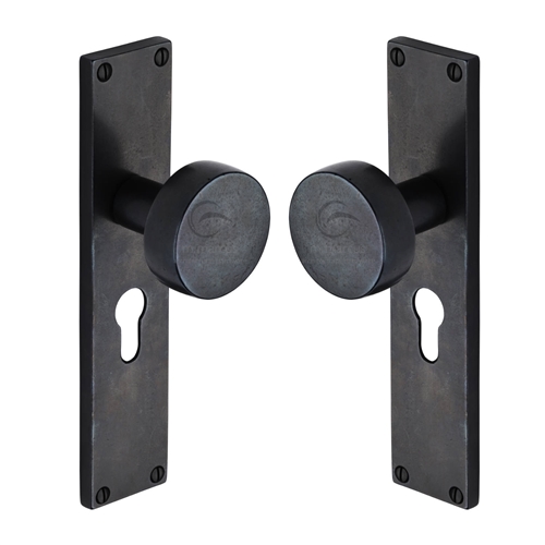 Rustic Bronze Olympic Mortice Knob on Plate