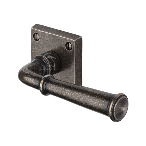 Rustic Bronze Door Handle Lever Latch on Square Rose Claverley Design