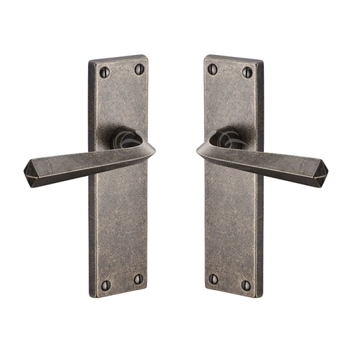 Rustic Bronze Door Handle on Plate Bridgnorth Design