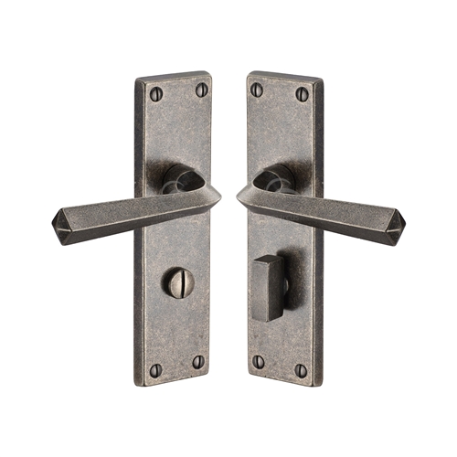 Rustic Bronze Door Handle on Plate Bridgnorth Design