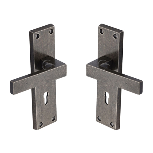 Rustic Bronze Door Handle Lever Lock Cheswell Design