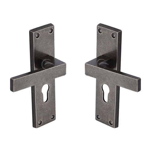Rustic Bronze Door Handle Lever Lock Cheswell Design