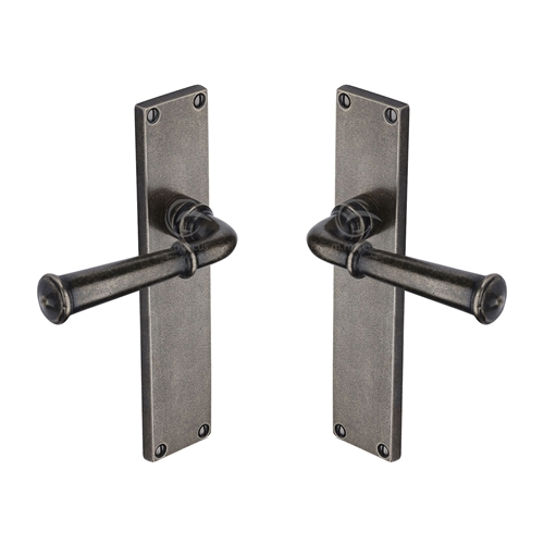 Rustic Bronze Door Handle on Plate Ashfield Design