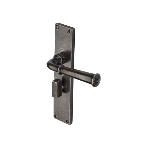 Rustic Bronze Door Handle on Plate Ashfield Design