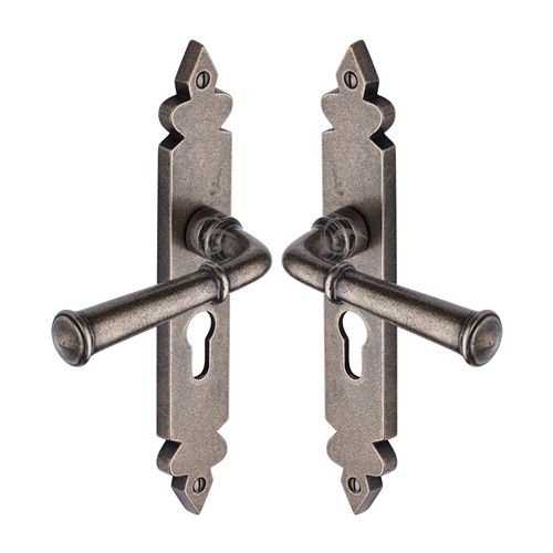 Rustic Bronze Door Handle Ludlow Design in Rustic Pewter