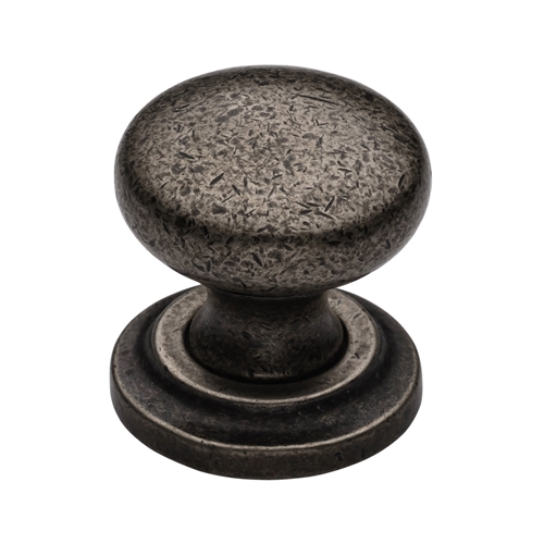 Rustic Bronze Round Cabinet Knob on Rose