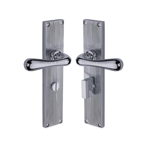 Charlbury Reeded Door Handle on Plate