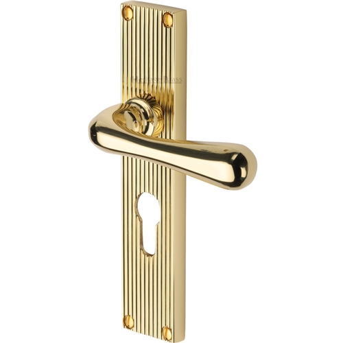 Charlbury Reeded Door Handle on Plate