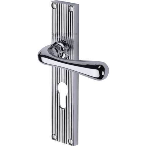 Charlbury Reeded Door Handle on Plate