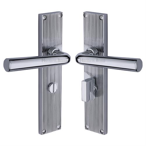 Octave Reeded Door Handle on Plate